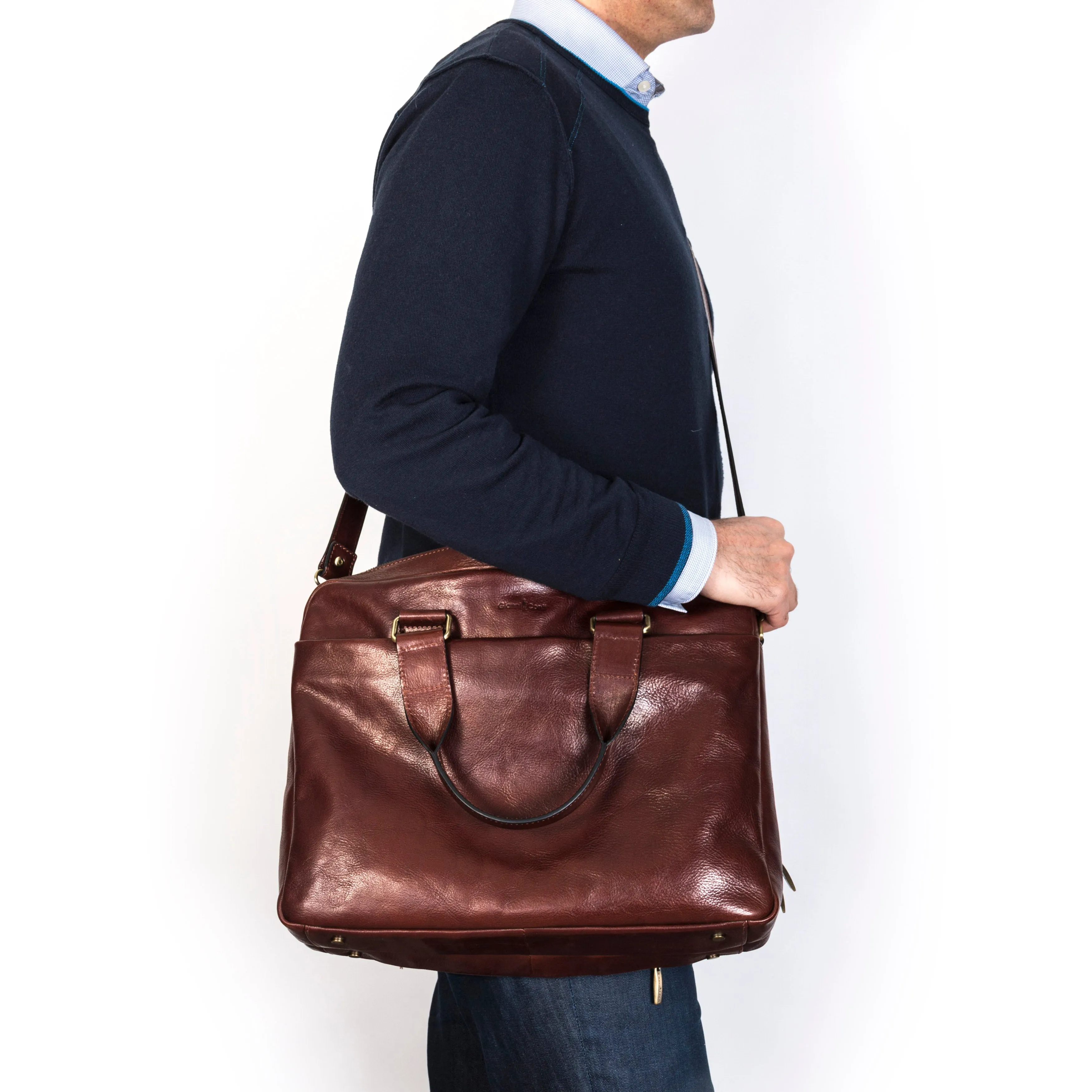 Gianni Conti ARIA Vegetable-Tanned Leather Briefcase