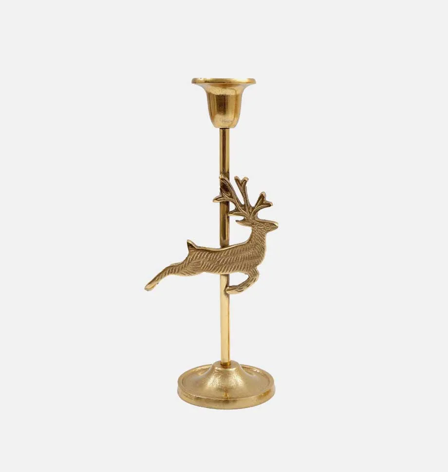 Gold Christmas Candlestick Holder