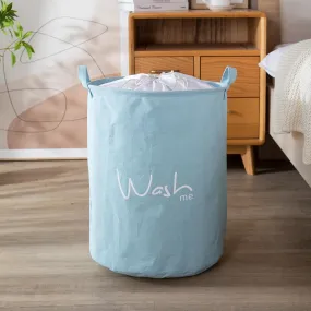 Grayish Blue Foldable Laundry Bag with Cover