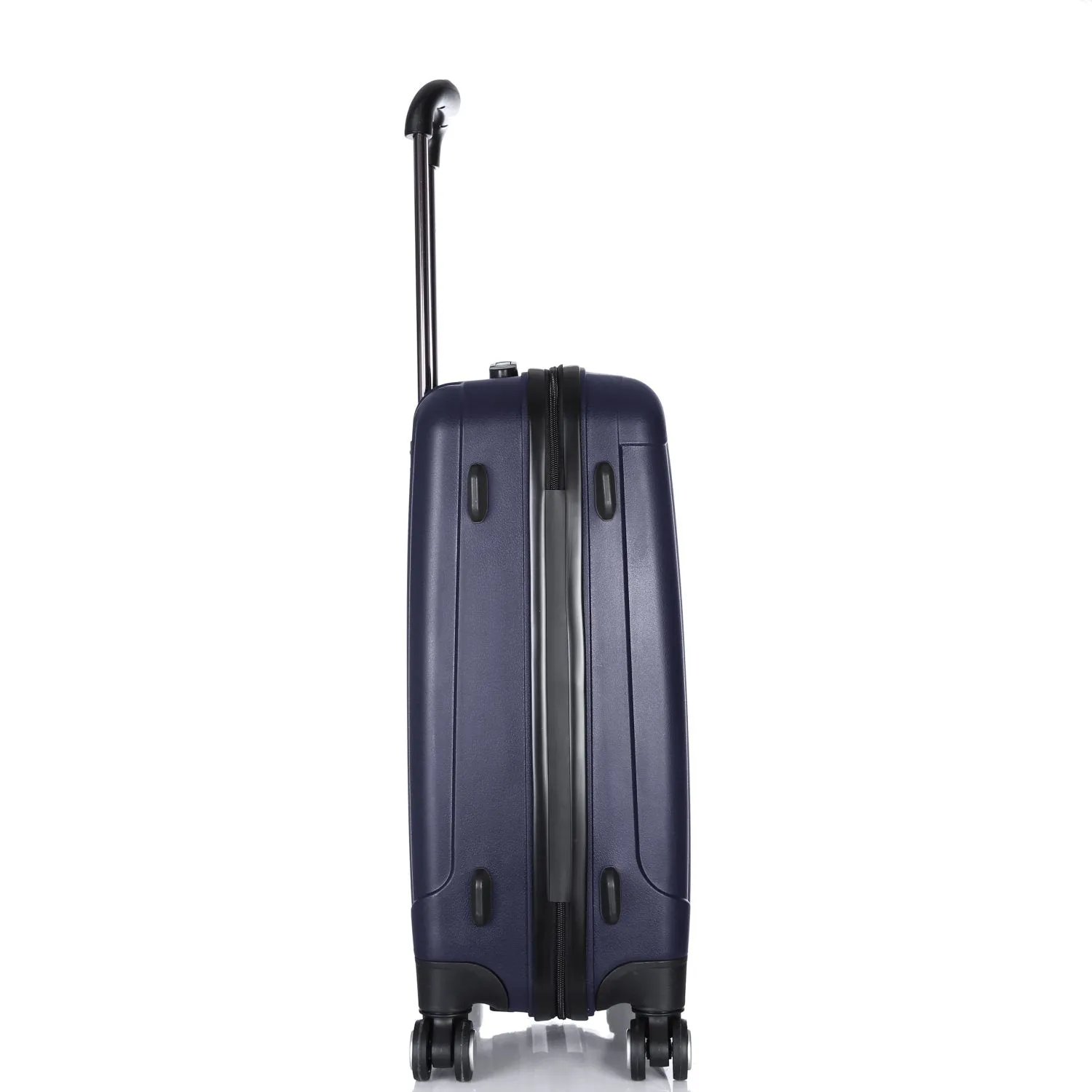 Hard Shell Suitcase Set of 3 Navy Blue Luggage X® 4 Double Spinner Wheels