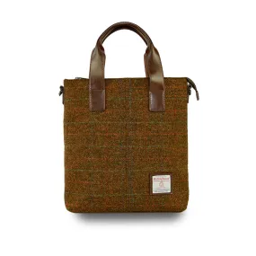 Harris Tweed Wool Leather Handle Briefcase,Scottish Tartan Bag-i7bags