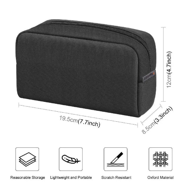 HAWEEL Electronics Organizer Storage Bag for Charger, Power Bank, Cables, Mouse, Earphones, Size: L Black