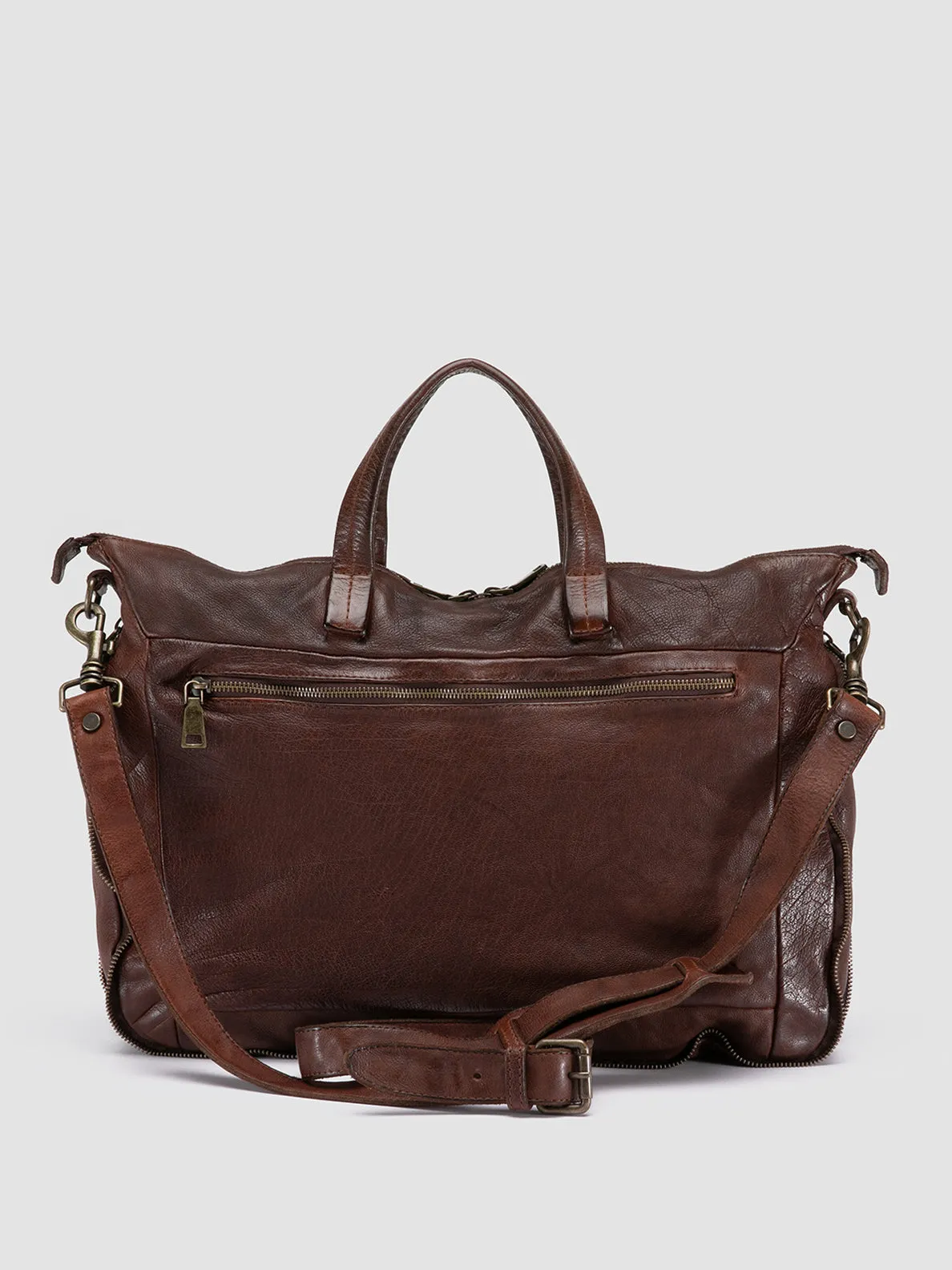 HELMET 046 - Brown Leather Briefcase