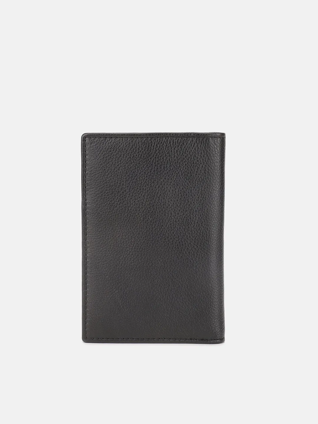 Iconic Men Black Textured Passport Holder