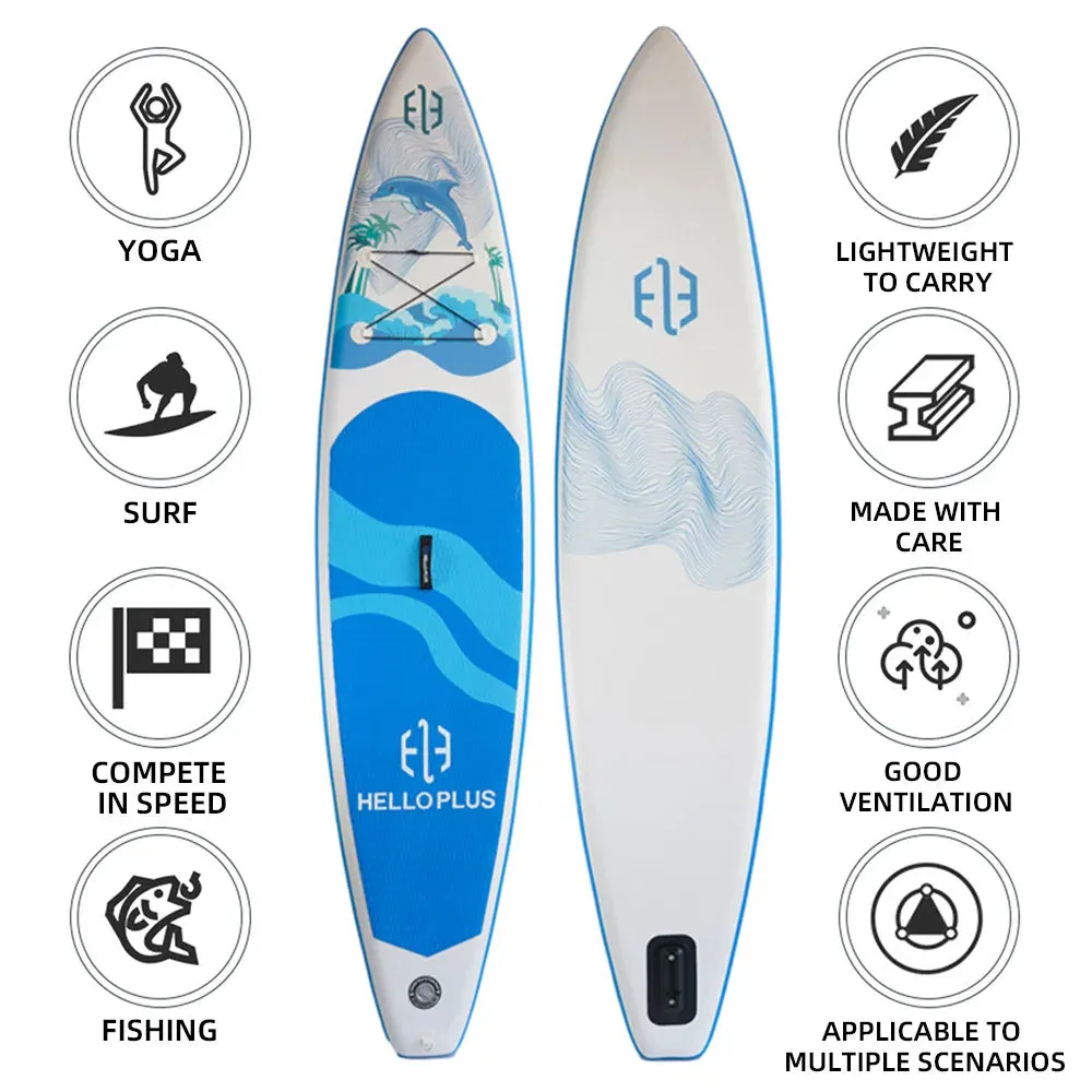 Inflatable Stand Up Paddle Board 3.5m PVC Surfboard for Adults-Stable Versatile and Portable for Surfing Racing Yoga Surf Board