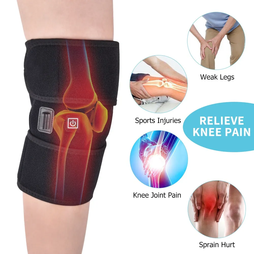 Infrared Heated Knee Brace Wrap Support Massager Injury Cramps Arthritis Recovery Hot Therapy Pain Relief Knee Rehabilitation