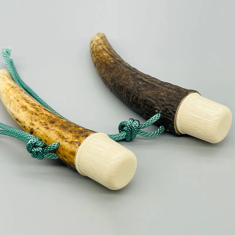 【J-196】 Giriko & Fudeko Holder (Deer Horn) 鹿角製粉入れ