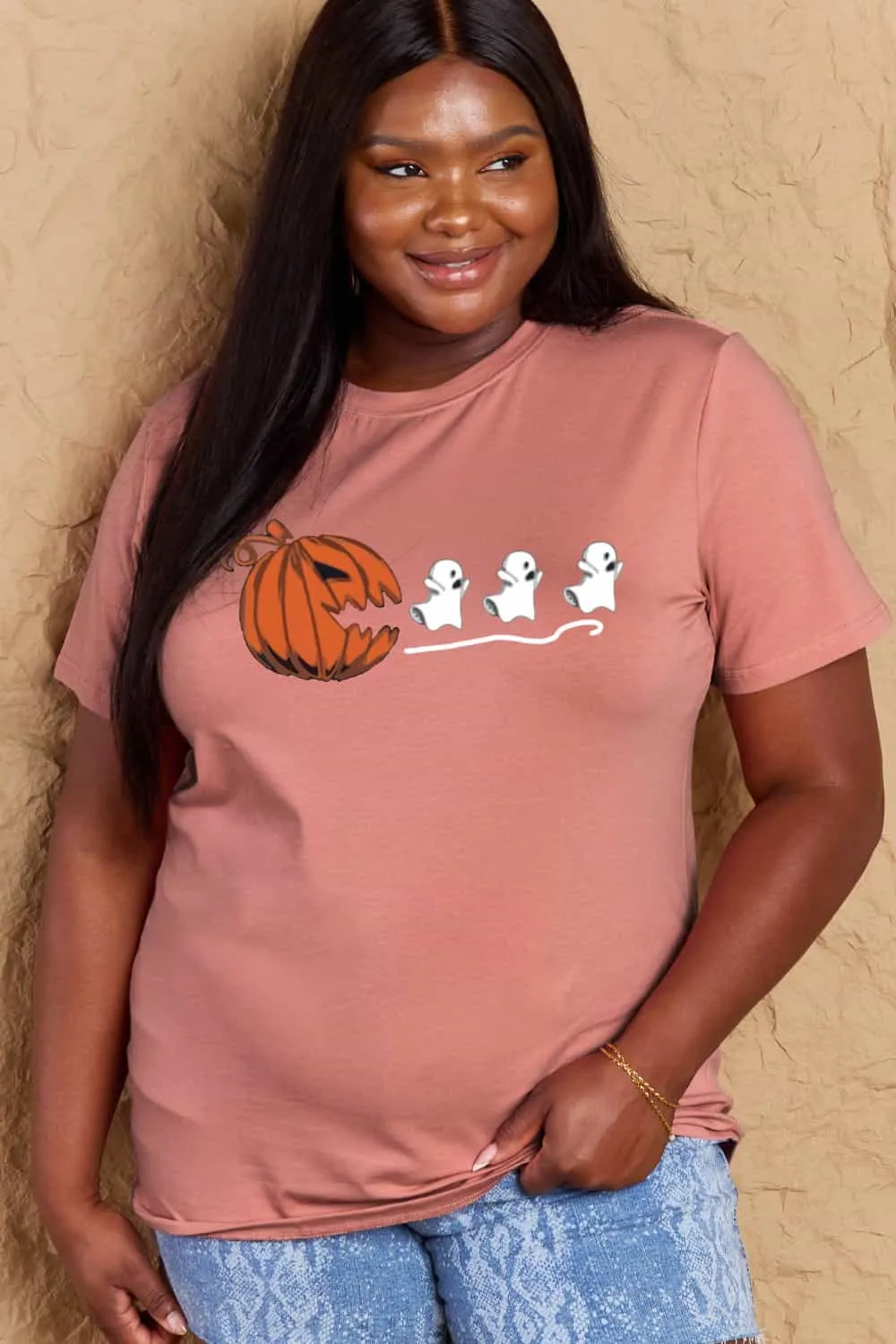 Jack-O'-Lantern Graphic Cotton T-Shirt