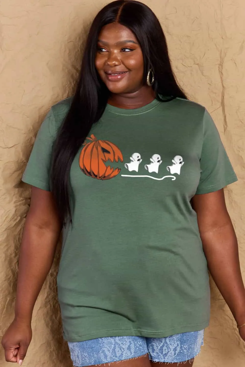 Jack-O'-Lantern Graphic Cotton T-Shirt