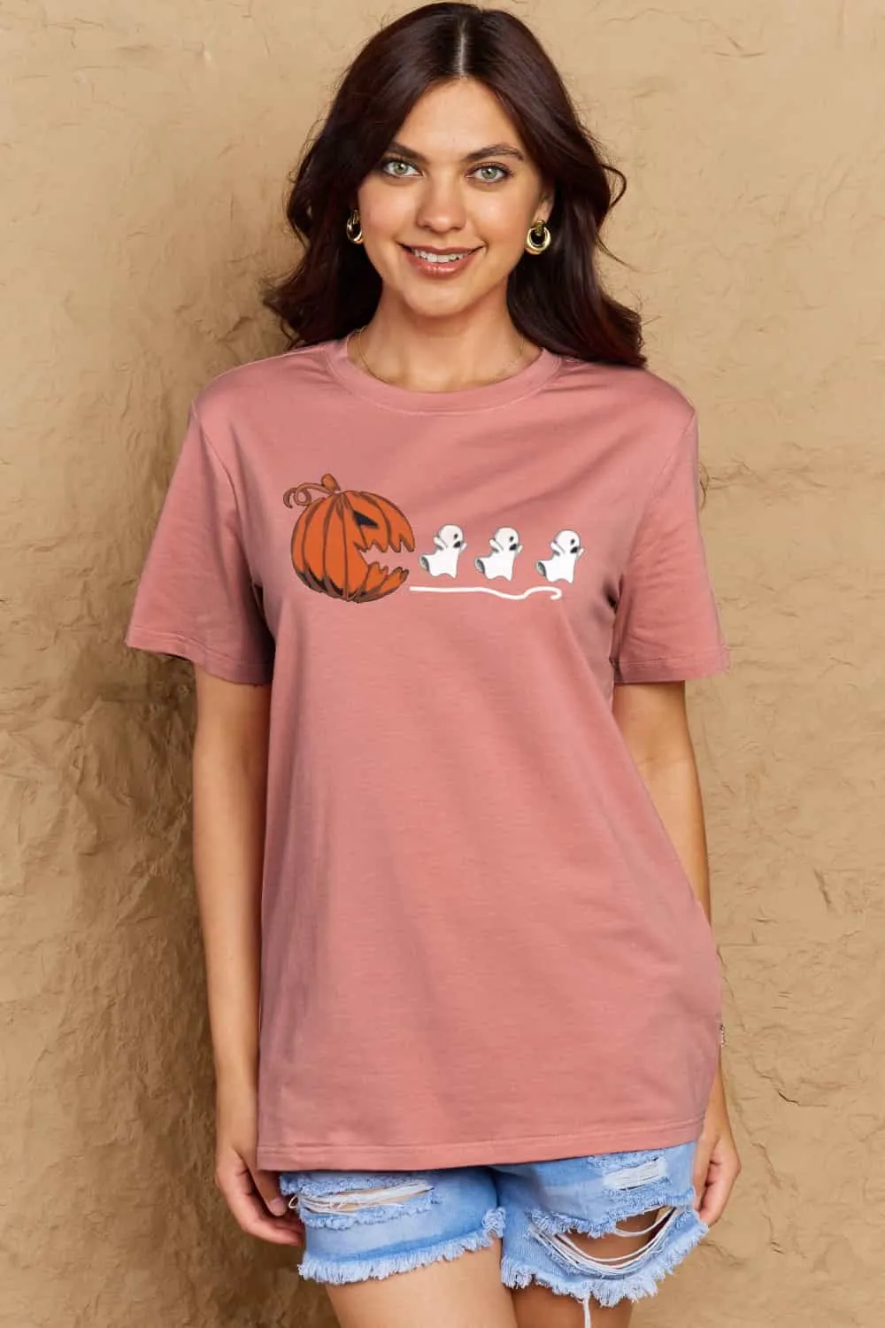 Jack-O'-Lantern Graphic Cotton T-Shirt