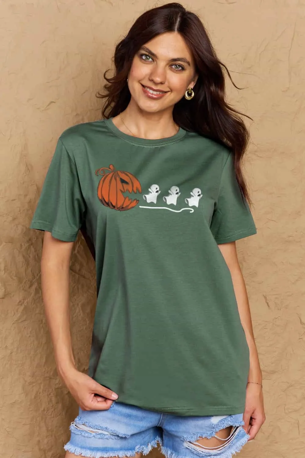 Jack-O'-Lantern Graphic Cotton T-Shirt