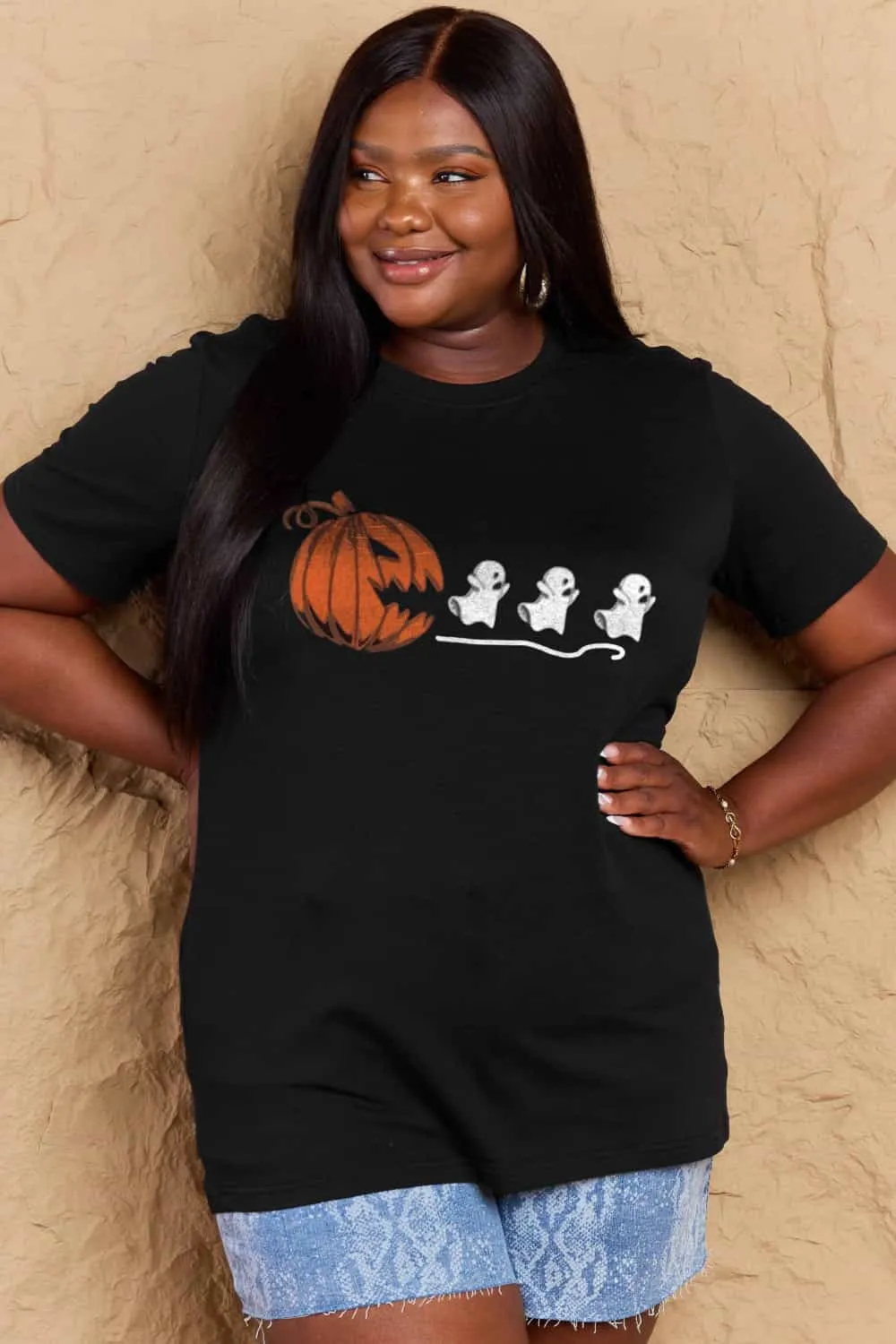 Jack-O'-Lantern Graphic Cotton T-Shirt