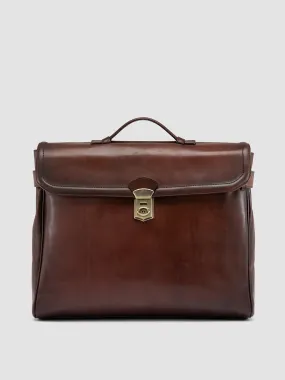 JEROME 003 - Brown Leather Briefcase