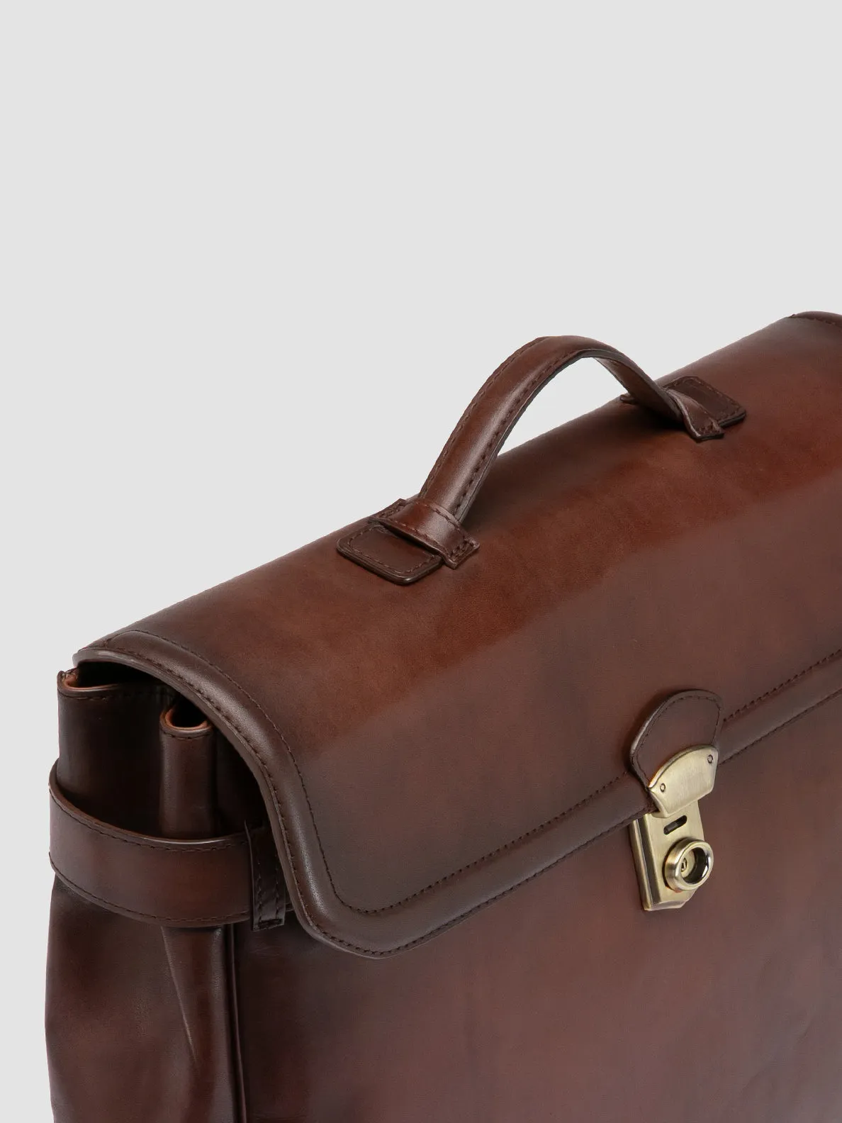 JEROME 003 - Brown Leather Briefcase