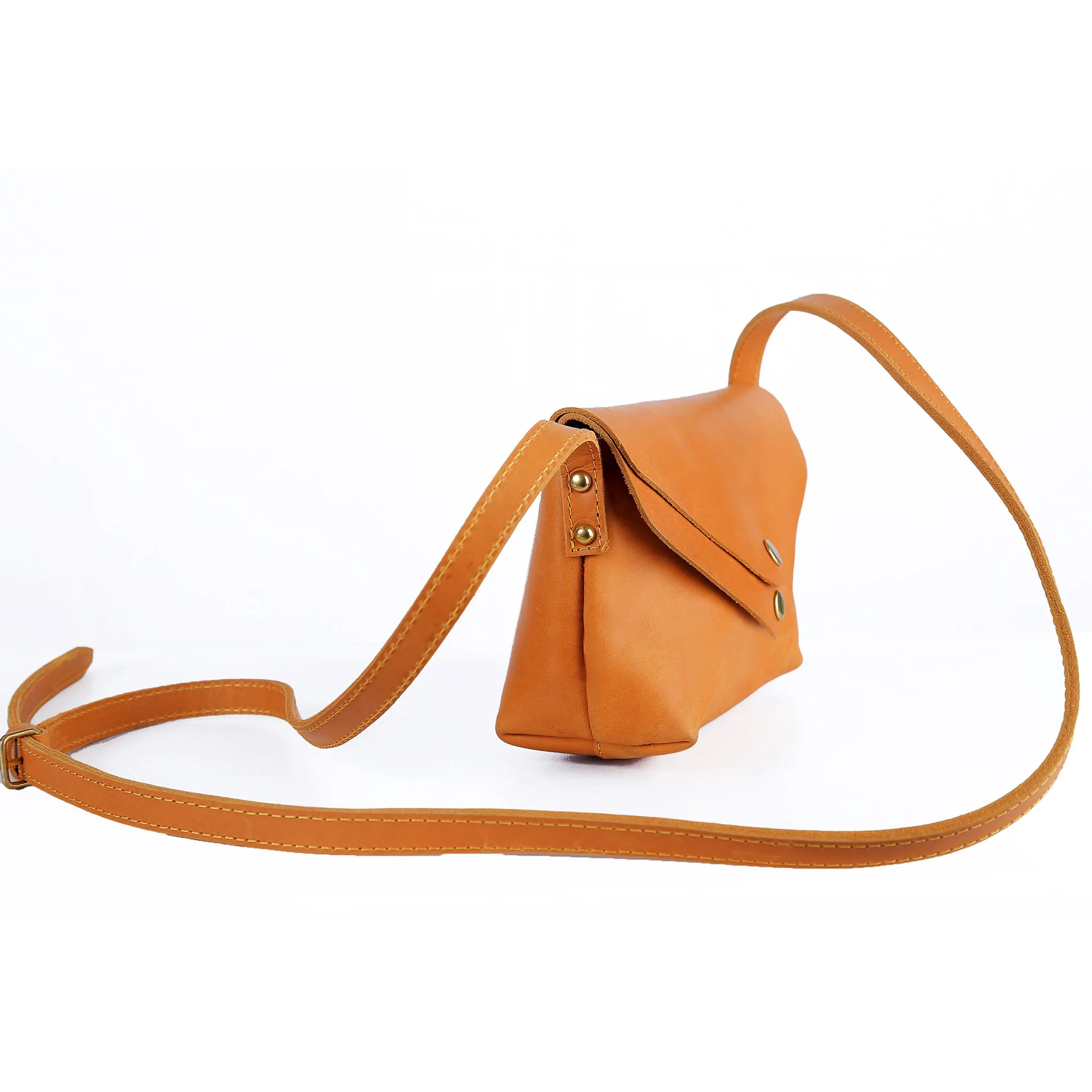 KEZIRA Mini Crossbody: Rust Brown