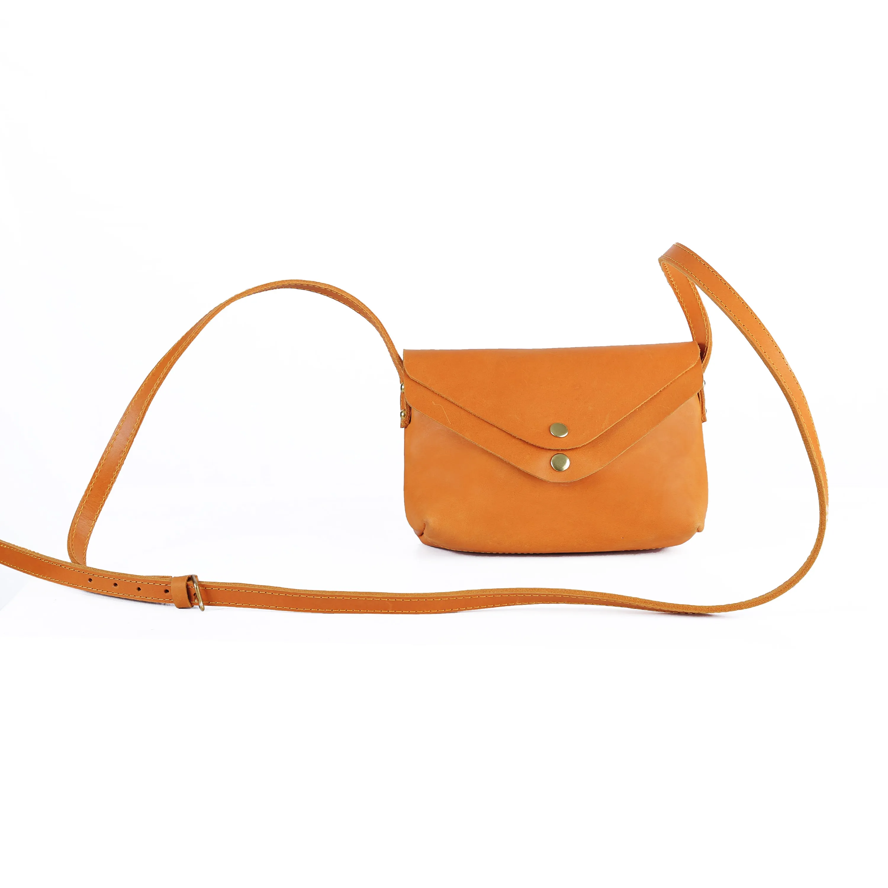 KEZIRA Mini Crossbody: Rust Brown