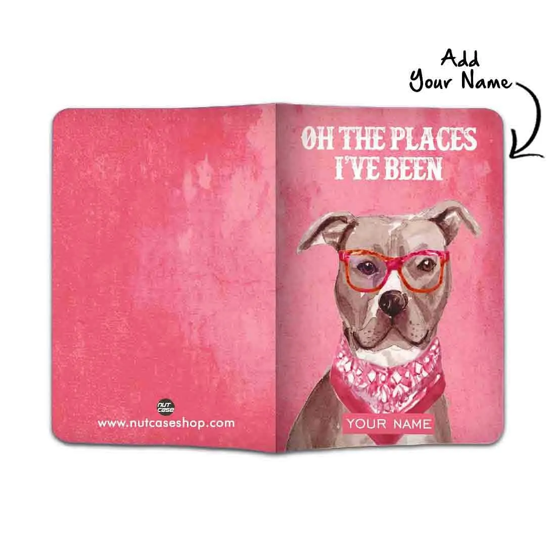 Kids Customized Passport Cover - Hipster Lab Pink