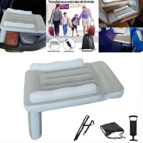 Kids Inflatable PVC Travel Mattress with Flannel Surface for Airplane