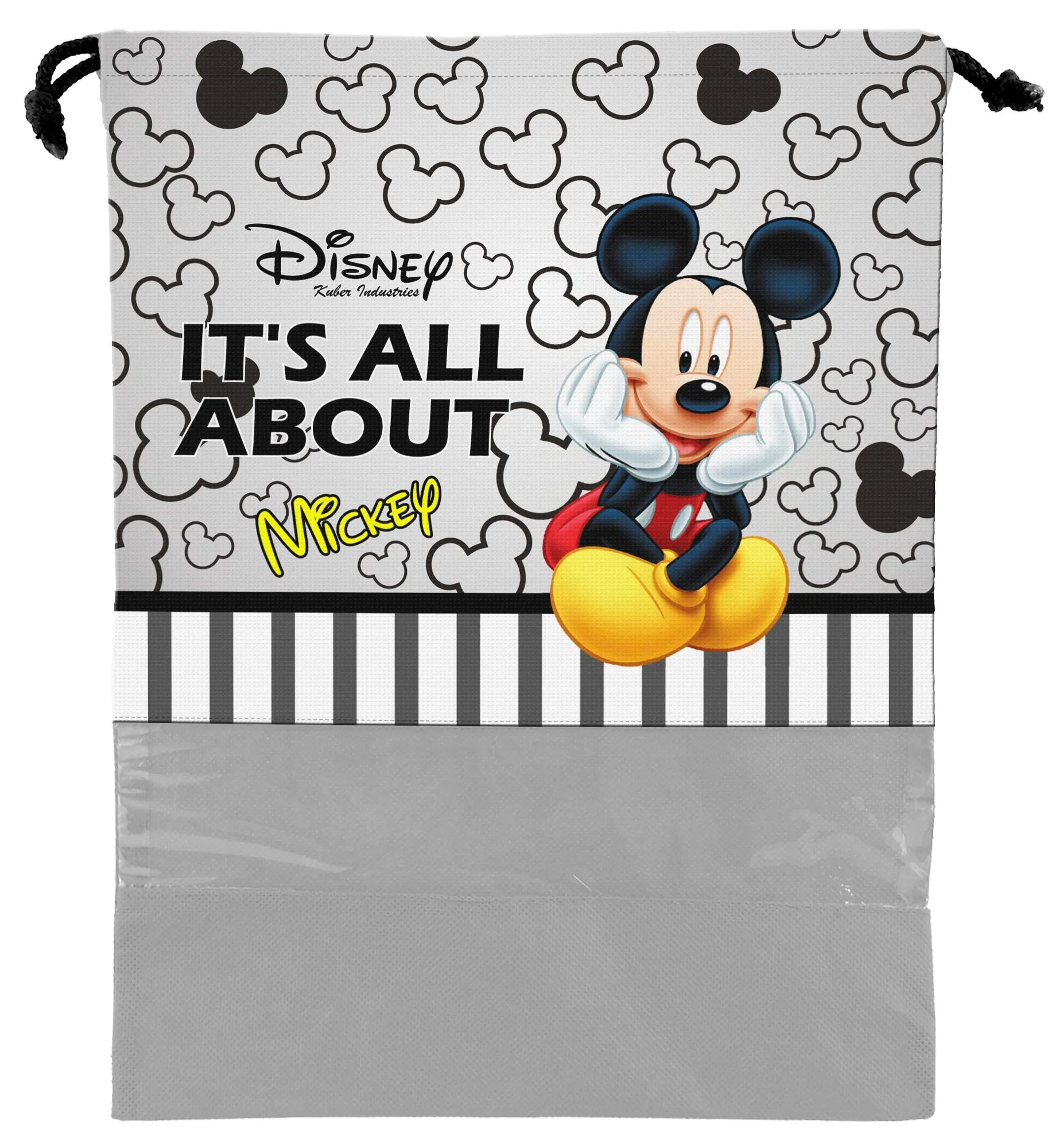 Kuber Industries Disney Print 6 Piece Non Woven Travel Shoe Cover, String Bag Organizer (Grey & Red) -HS_35_KUBMARTS18025