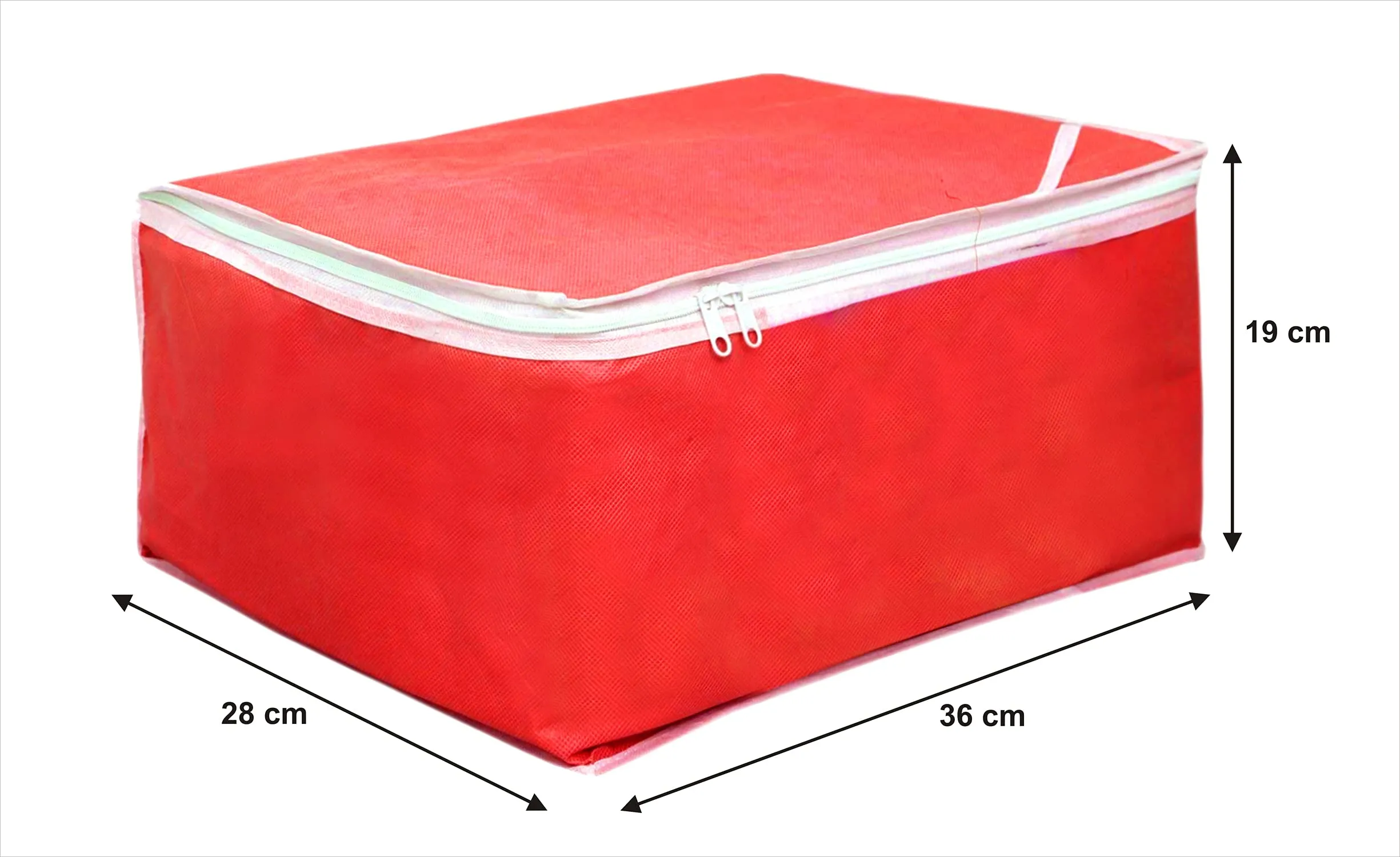 Kuber Industries Wardrobe Organizer for Clothes|Non Woven Drawer Organizer|Cloth Cover Bags for Storage (Red)