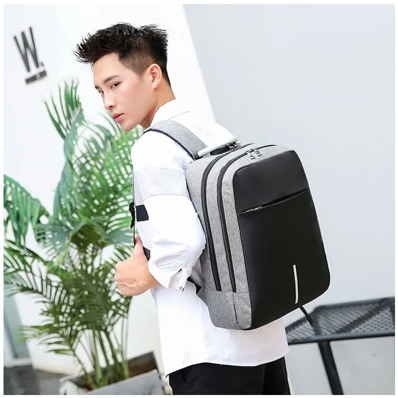 Laptop Backpack With External Charging Usb Port Xf0760 Grey