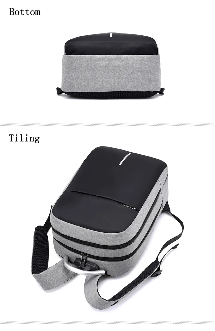 Laptop Backpack With External Charging Usb Port Xf0760 Grey