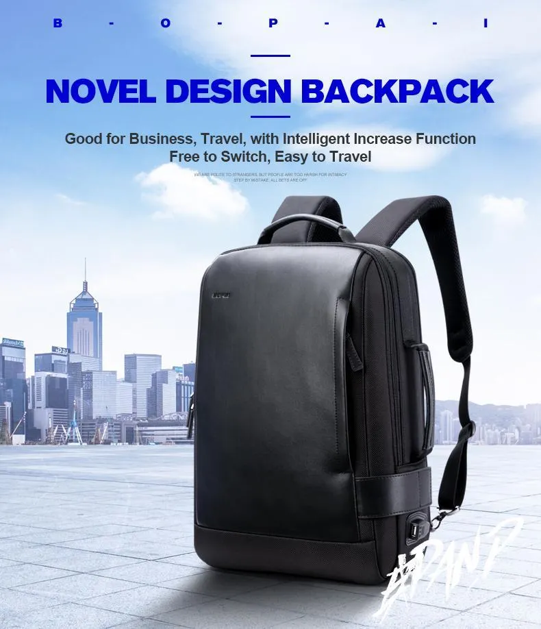 Leather Anti theft Luggage Backpack