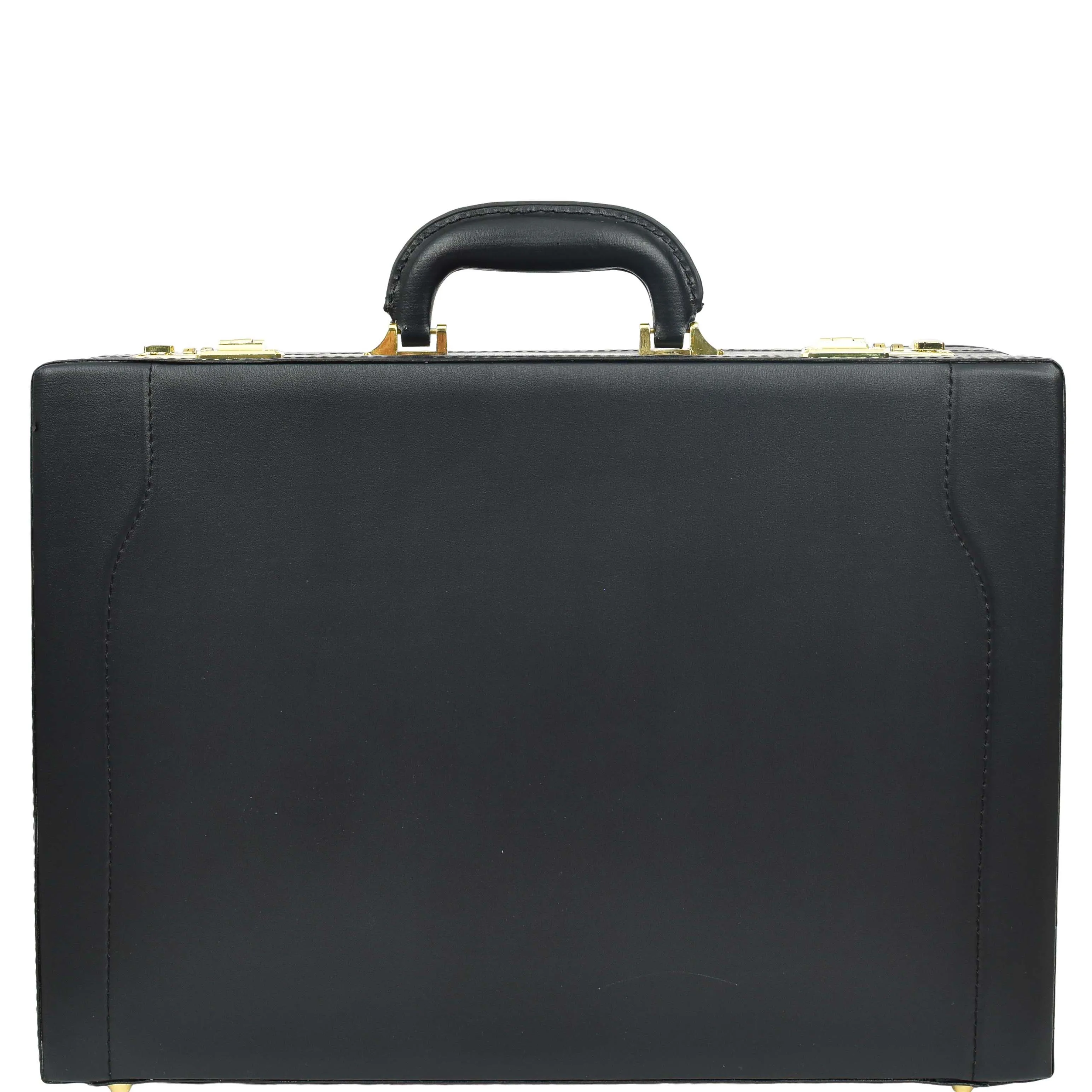 Leather Attache Case Twin Combination Lock Briefcase Expandable HOL1196