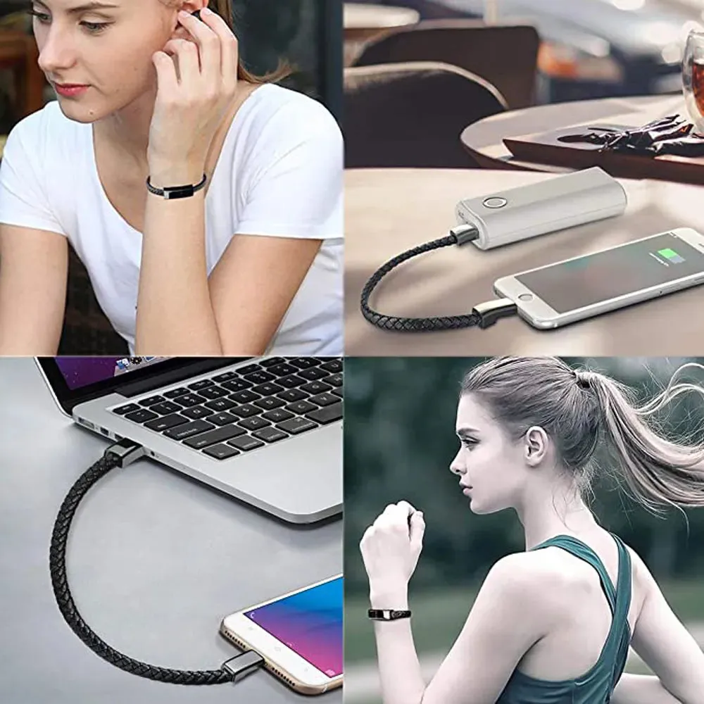 Leather Bracelet USB Cable Portable Fast Charging For All Mobile Phone