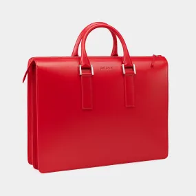 Leather Briefcase in Red