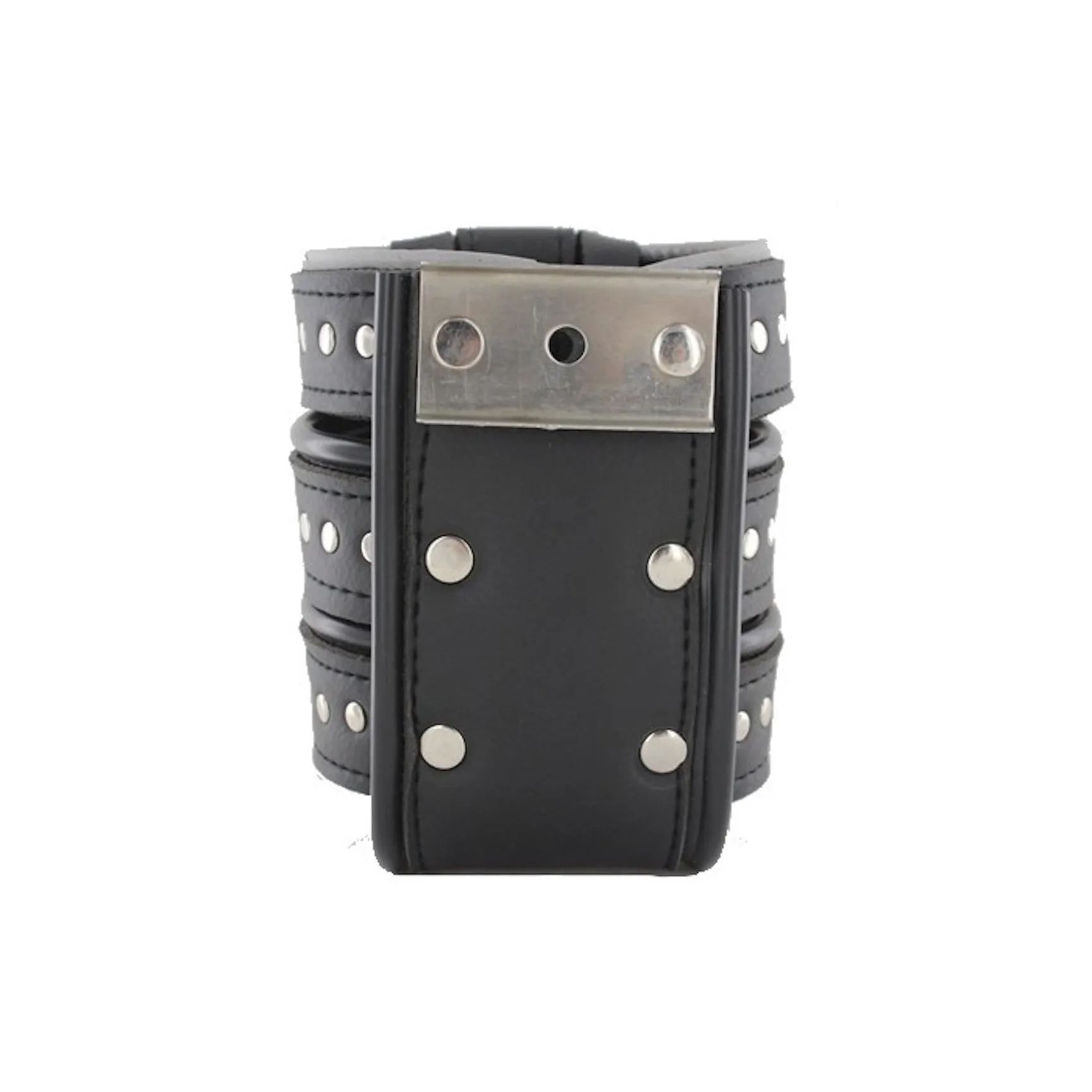 Leather Motorcycle Cup Holder With Concho And Studs