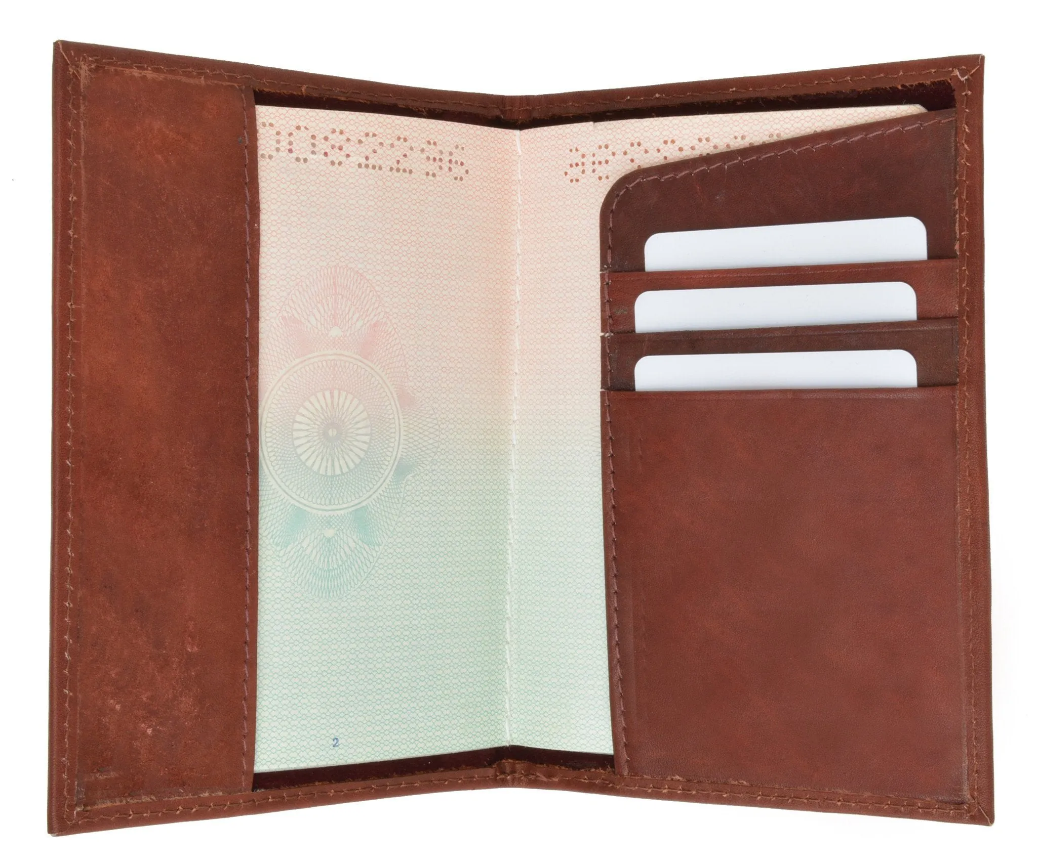 Leather Passport wallet with Card holder 601 CF IMPRINT