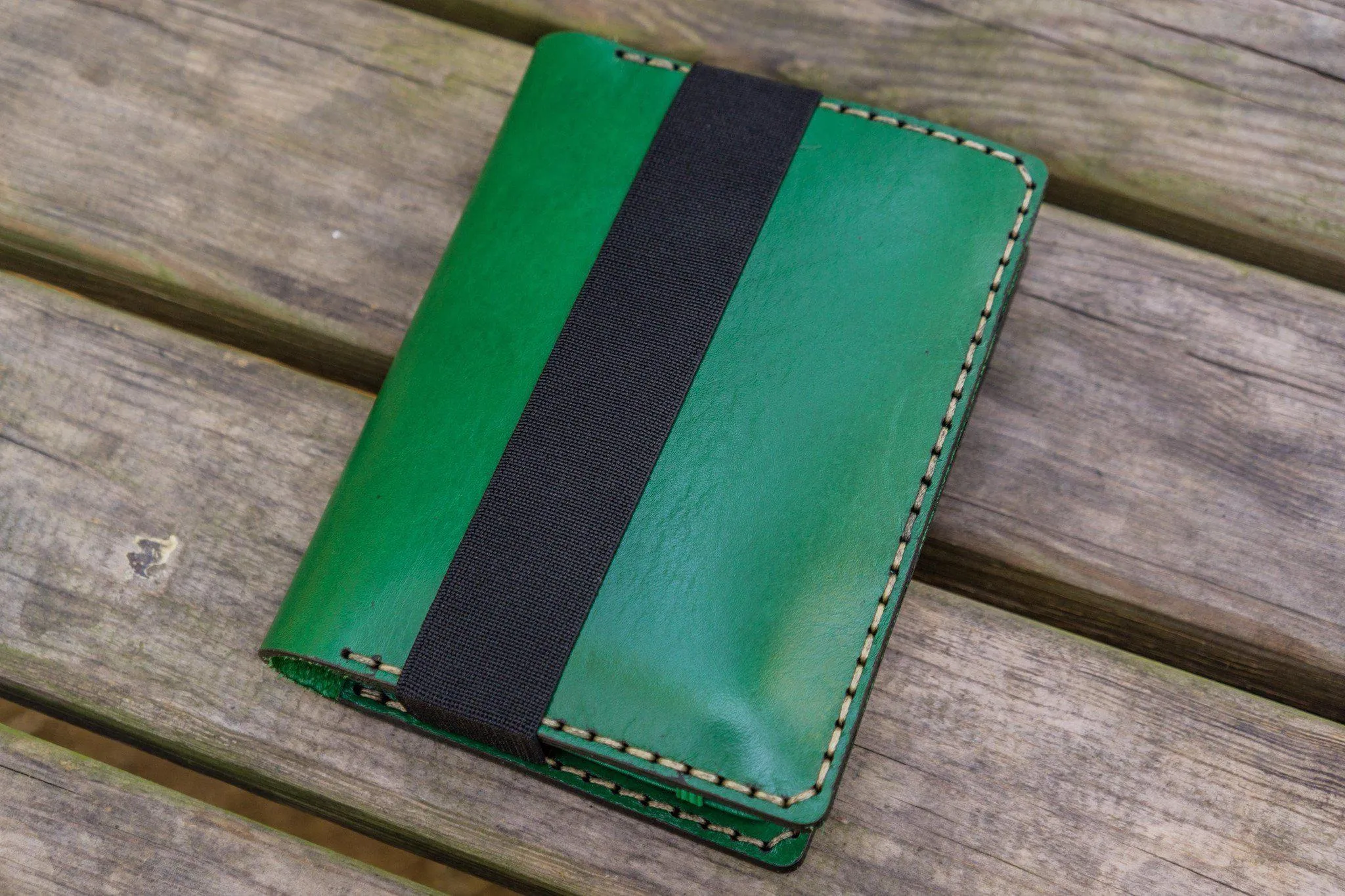 Leather Pocket Moleskine Journal Cover - Green