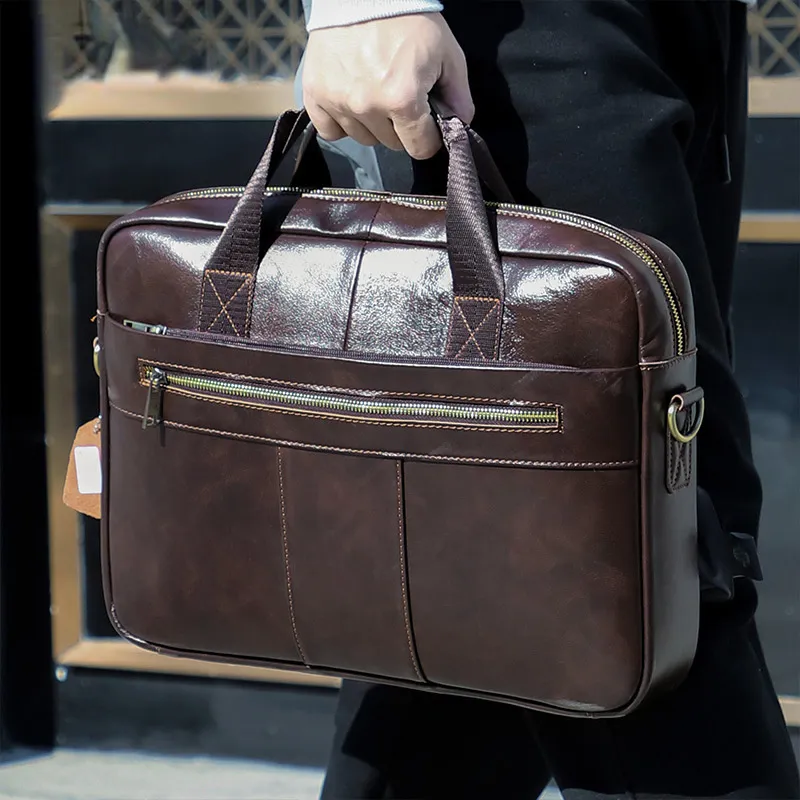 Leisure Fashion Leather Business Briefcase for Men 6523