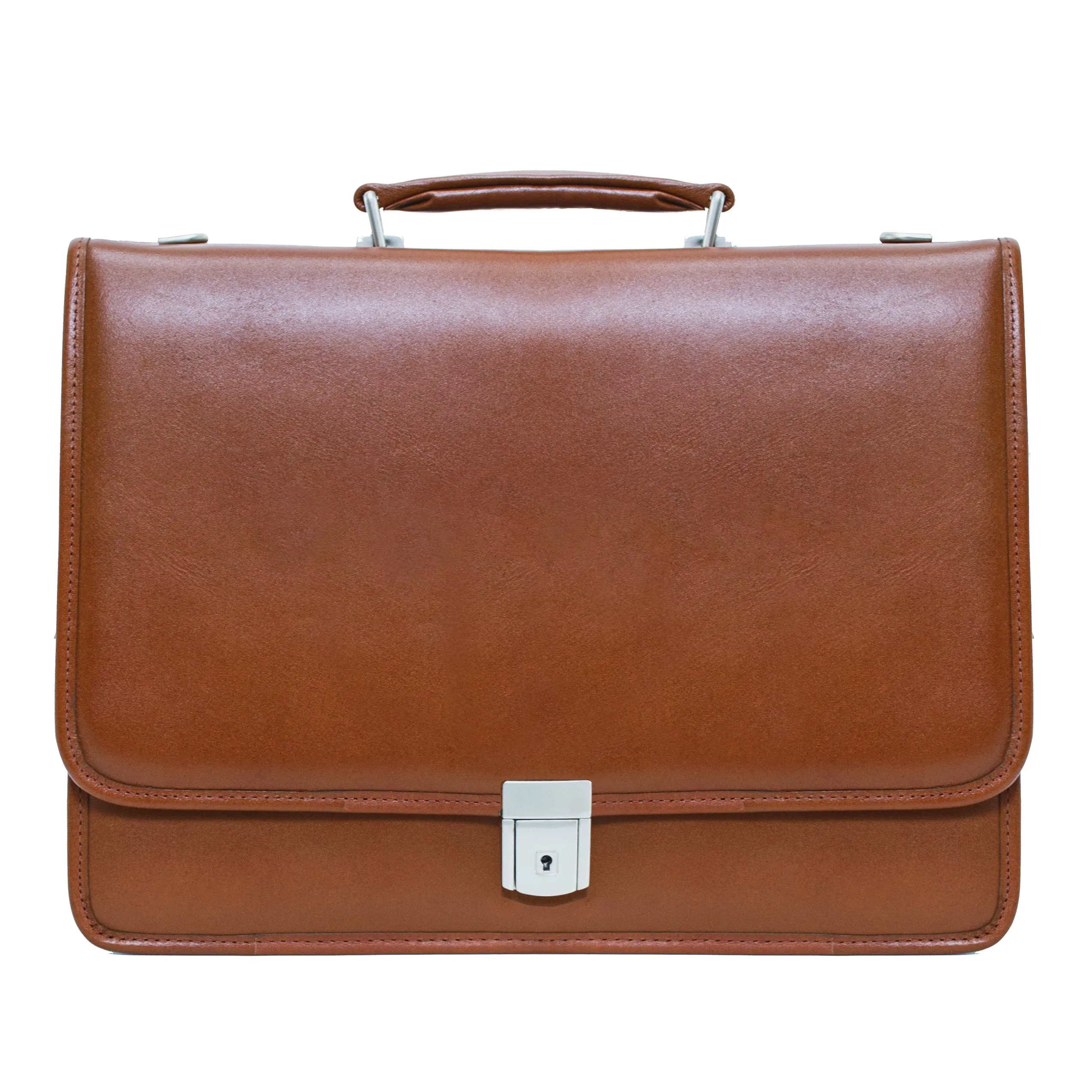 LEXINGTON | 15" Leather Flap Over Laptop Briefcase