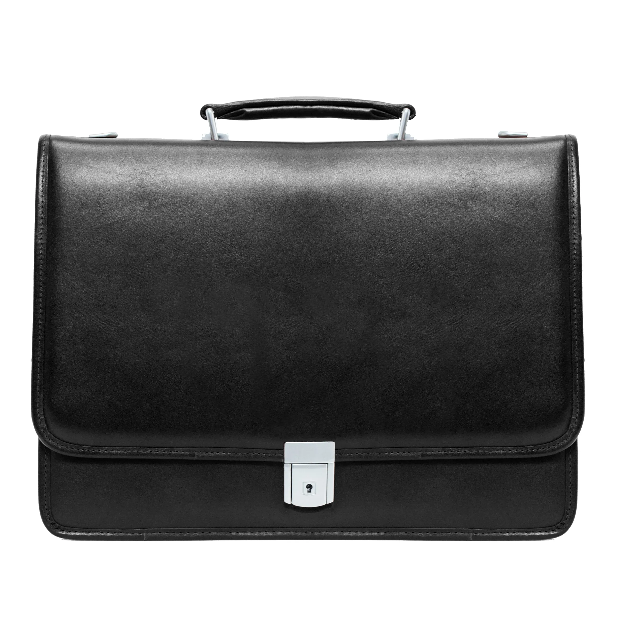 LEXINGTON | 15" Leather Flap Over Laptop Briefcase