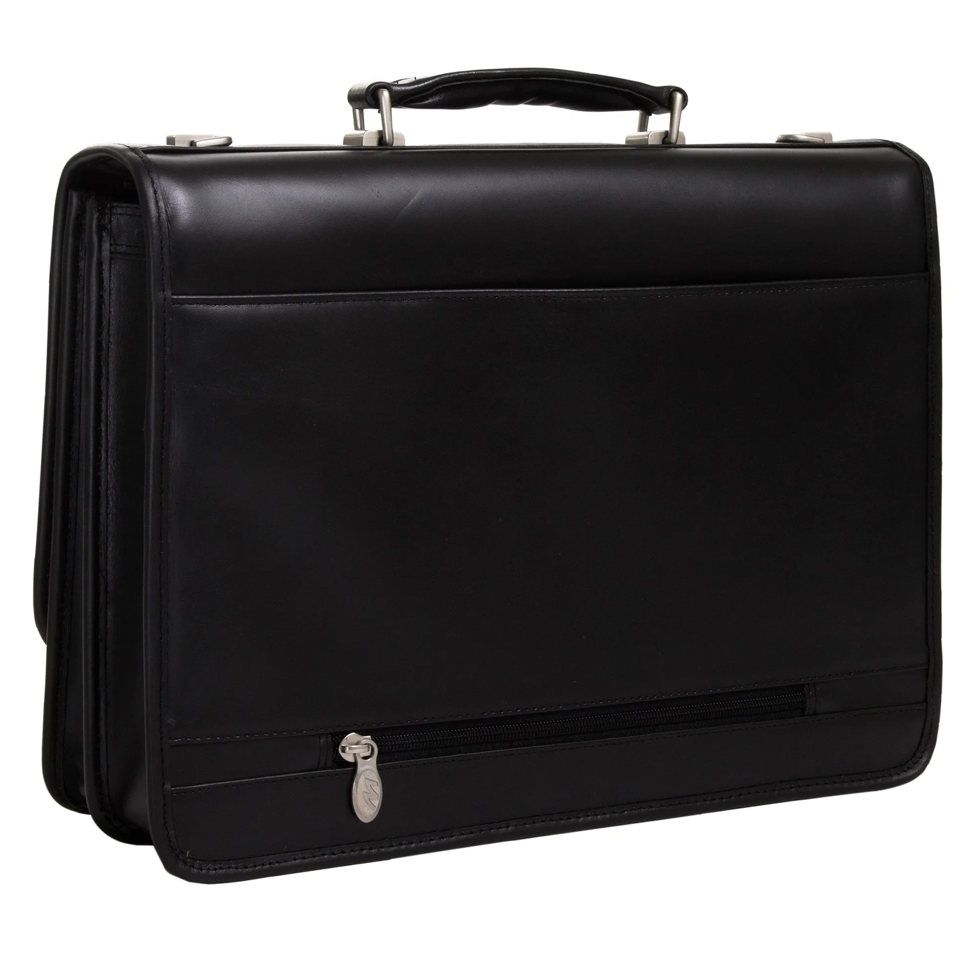 LEXINGTON | 15" Leather Flap Over Laptop Briefcase