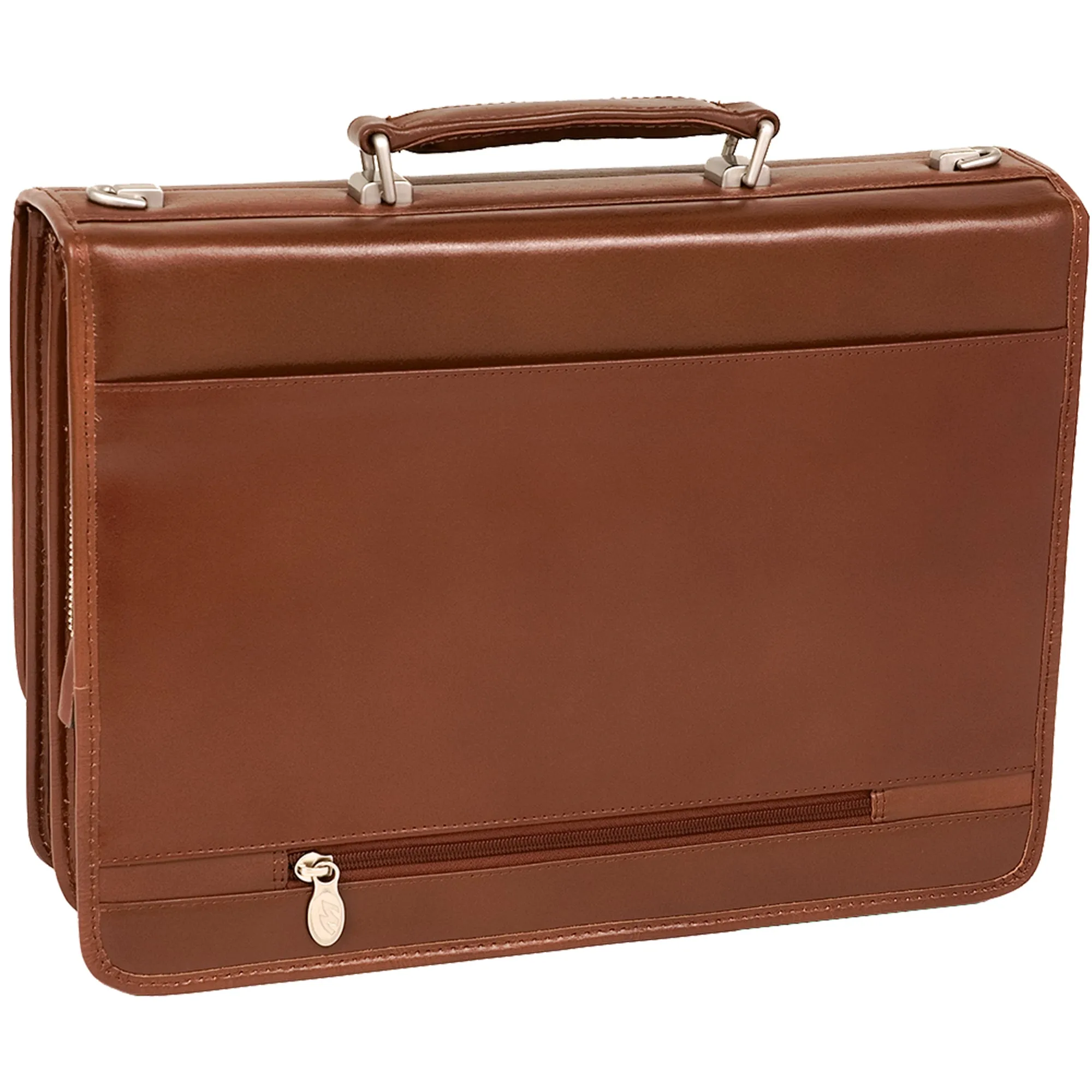 LEXINGTON | 15" Leather Flap Over Laptop Briefcase