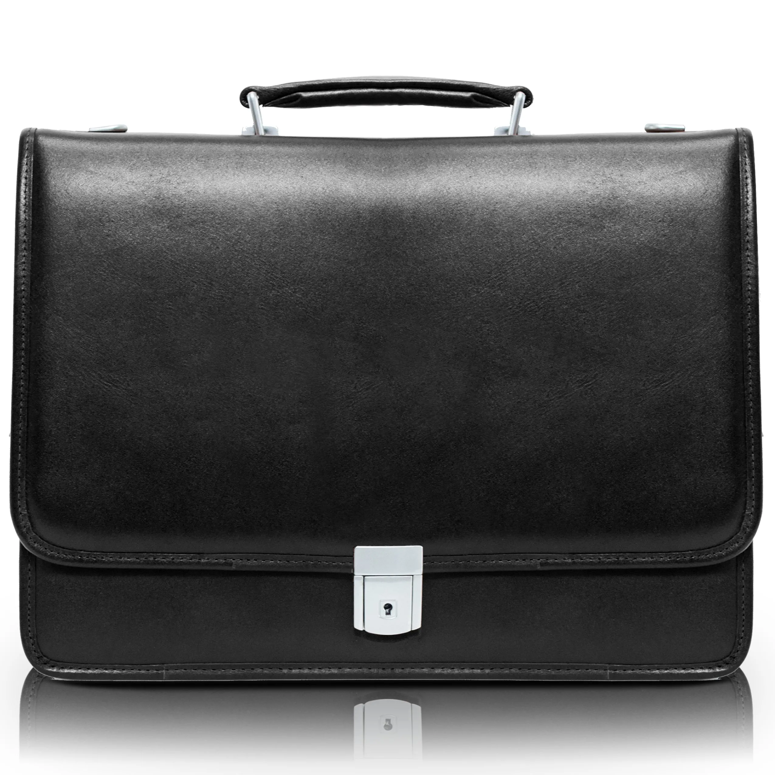 LEXINGTON | 15" Leather Flap Over Laptop Briefcase