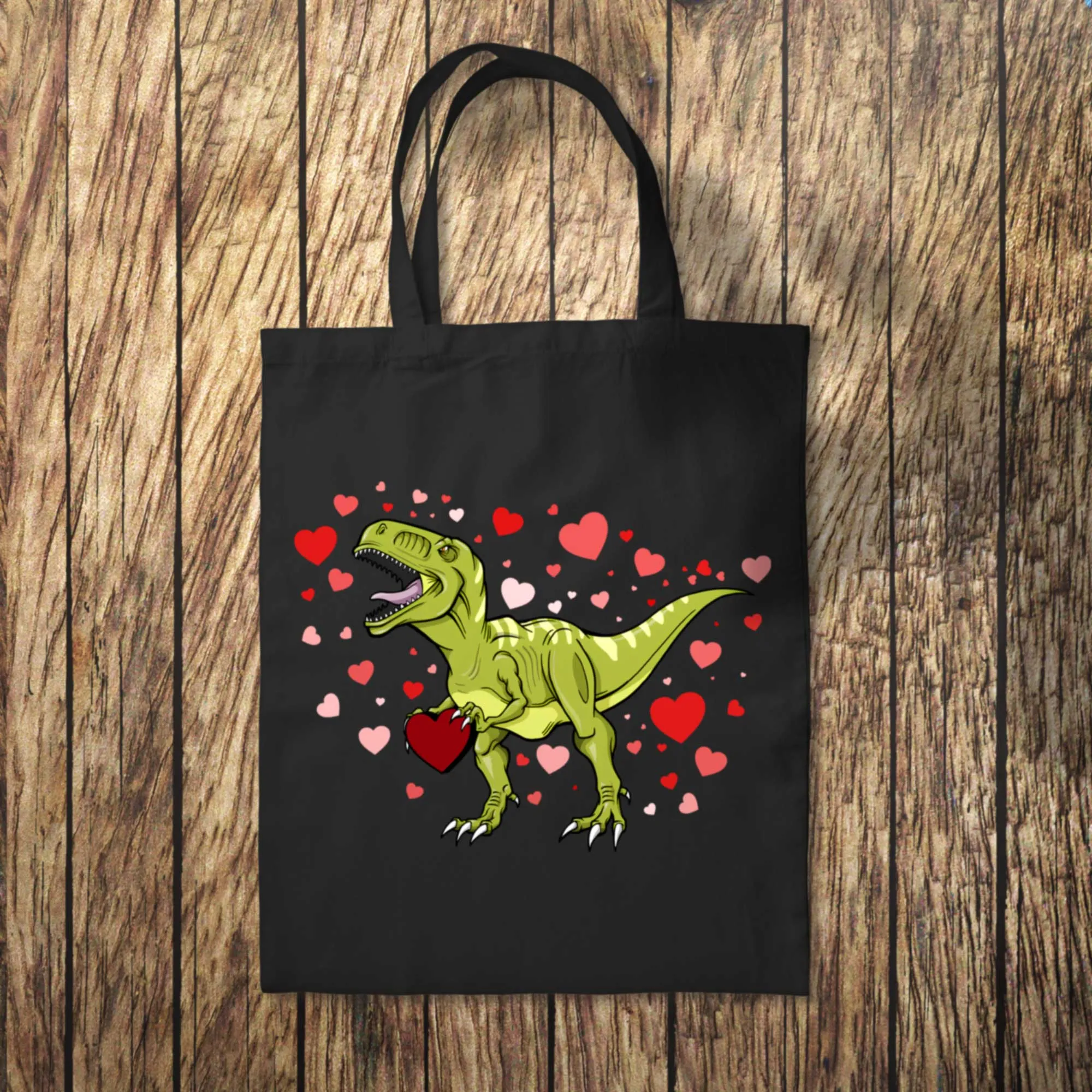 Light Dinosaur Hearts Tote Bag 10L Bag