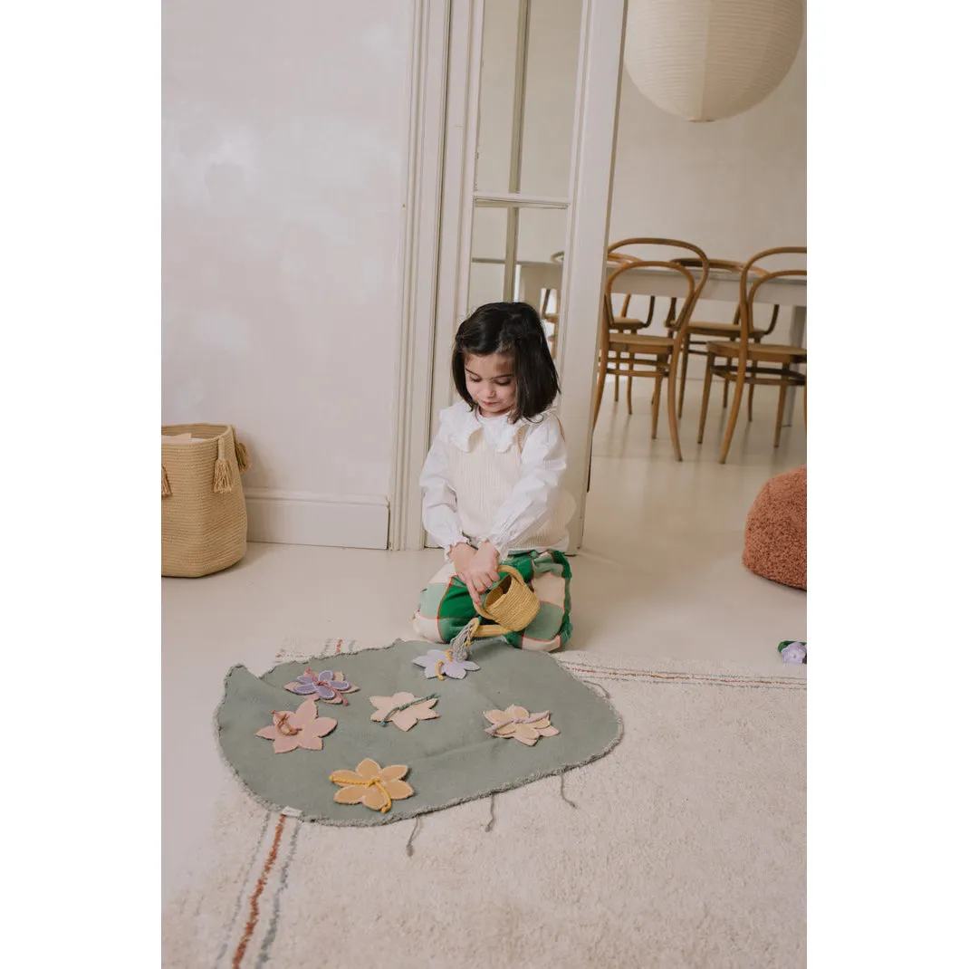 Lorena Canals Small World Machine Washable Green Toy - Flower Garden Toy Set - 50x65cm (Pre-Order; Est. Delivery in 4-8 Weeks)