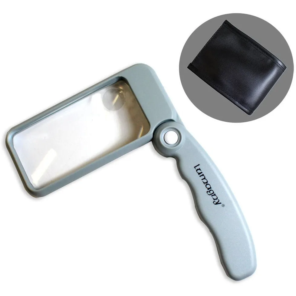 Lumagny 2x/4x Gray Folding Illuminated Magnifier  - MP-07542