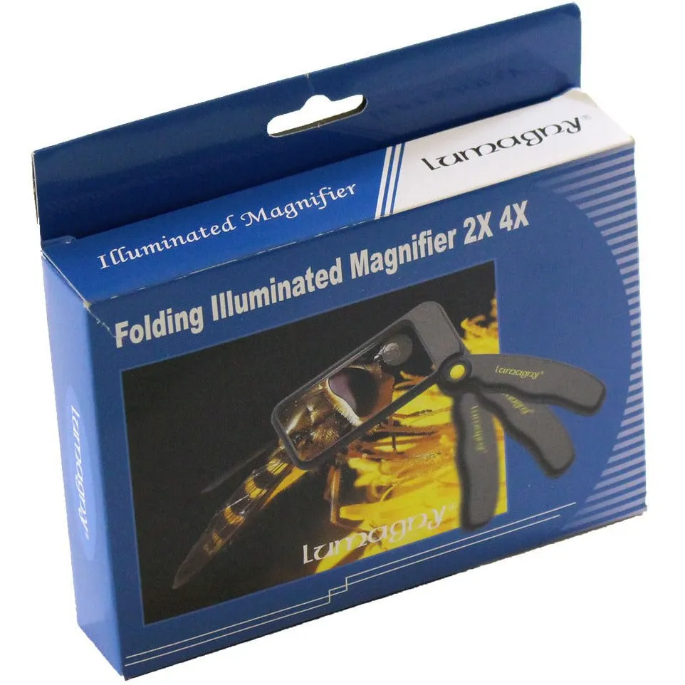 Lumagny 2x/4x Gray Folding Illuminated Magnifier  - MP-07542