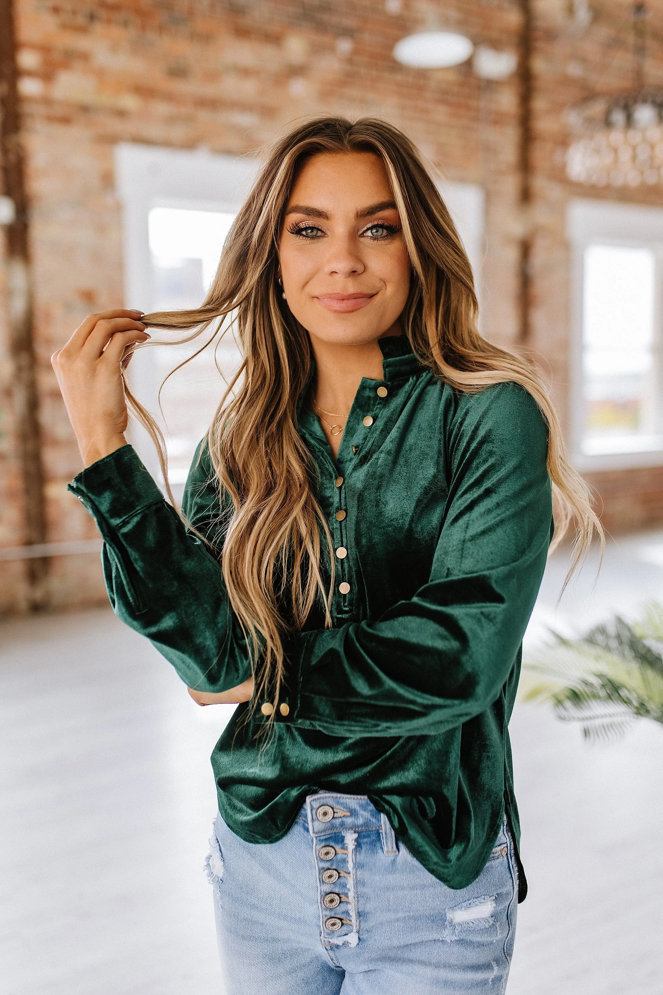 Marjorie Long Sleeve Velvet Blouse | S-2XL | PRE ORDER