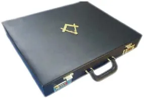 Masonic Regalia MM/WM Mason Apron Hard Case/Briefcase with Yellow Compass