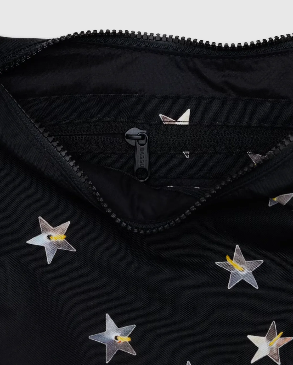 Medium Nylon  Baggu Crescent Bag - Stars