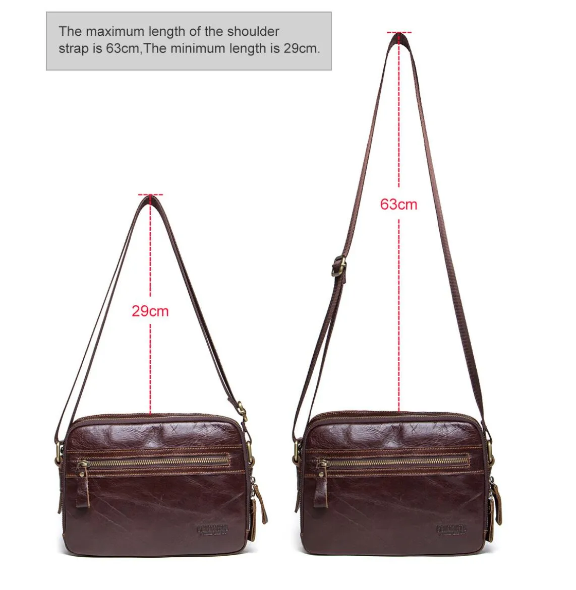 Men Leather Shoulder Bag Crossbody Bag Messenger Bag Leather Portfolio Leather Men's bag 0950