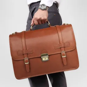 Men's Exquisite Leather Briefcase Shoulder Bag