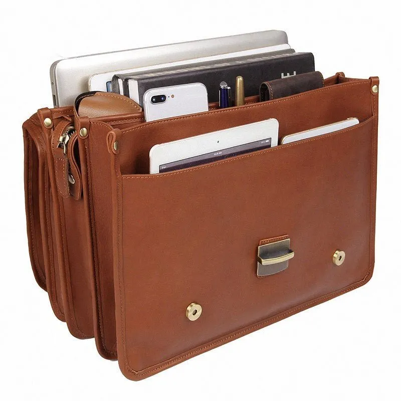 Men's Exquisite Leather Briefcase Shoulder Bag