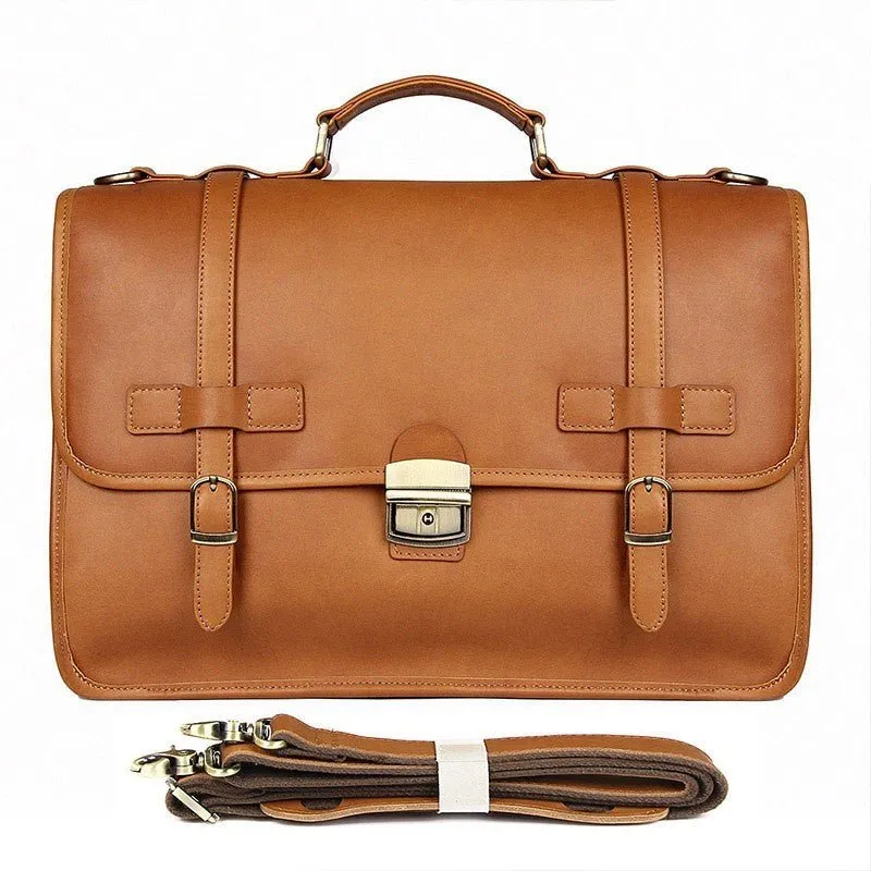 Men's Exquisite Leather Briefcase Shoulder Bag